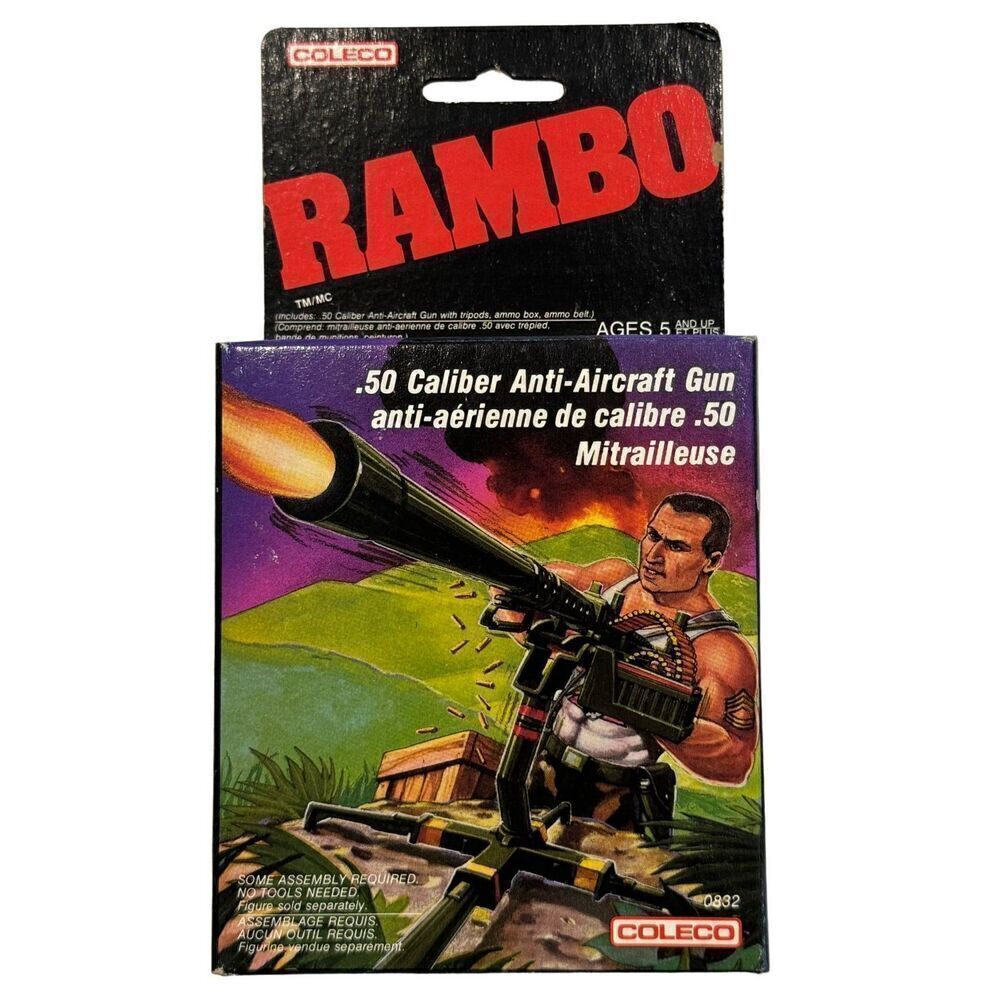 Coleco RAMBO 1985/86 .50 Caliber Anti-Aircraft Gun Factory New in Box